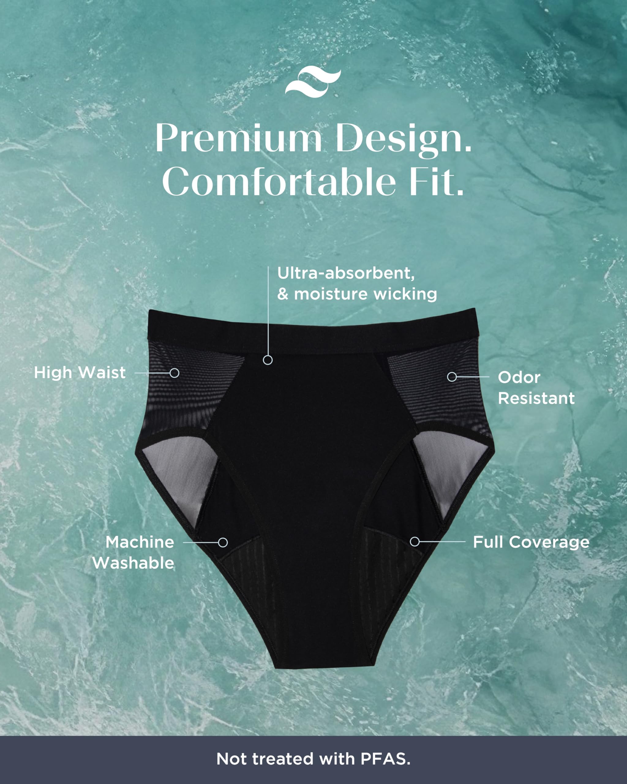 saalt French Cut High Waist Period Underwear for Women- Reusable, Comfortable, Absorbent, Leakproof, Thin, For Menstrual Flow - Image 4