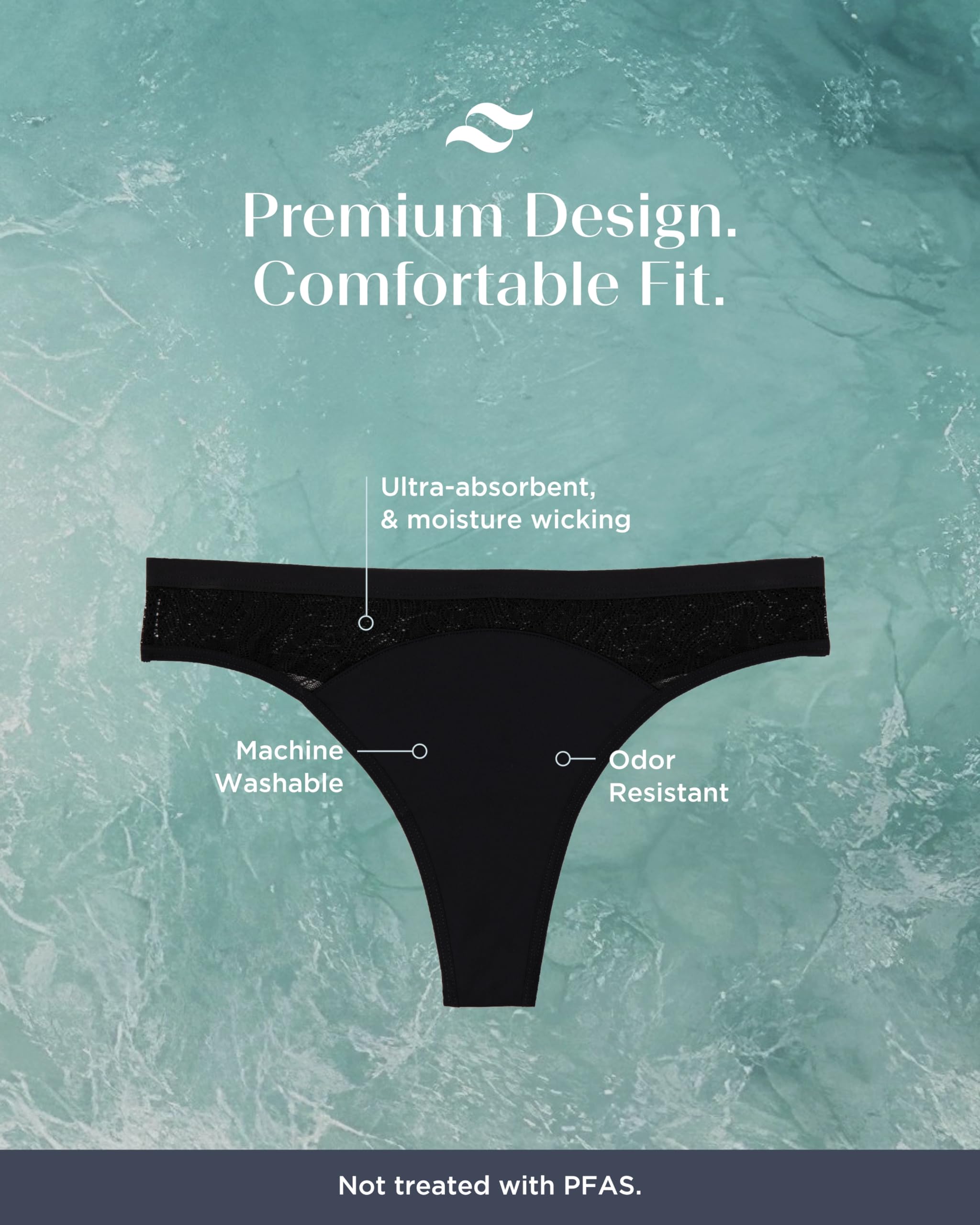 saalt Mesh Thong Period Underwear - Leakproof Protection for Light Flow, Spotting & Everyday Wear - Image 4
